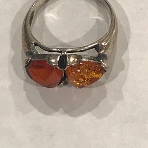 Mexican sterling silver 925 amber ring